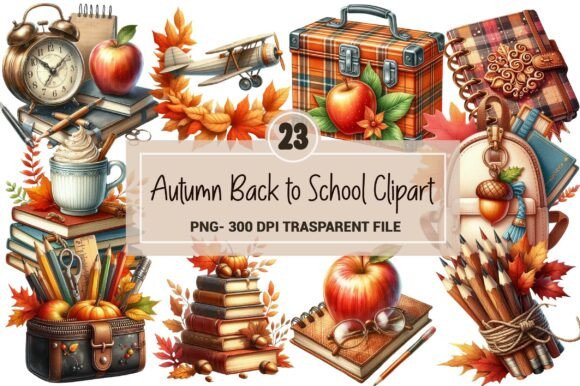 Autumn Back to School Clipart: A Versatile Resource for Creative Projects