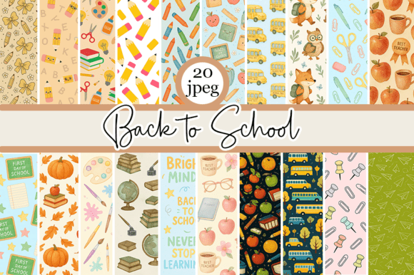 Back to School Digital Papers, Printable