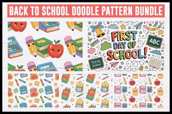 Back to School Doodle Pattern Set Vector: A Creative Resource for Educators and Designers