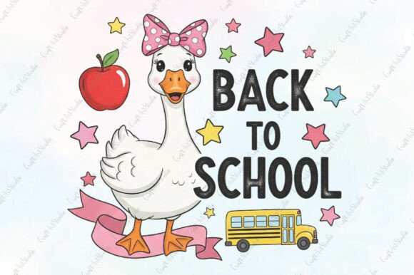 Back to School Goose Kids School PNG