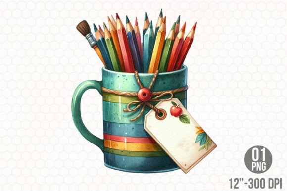 Back to School Pencil Doodle Clipart PNG