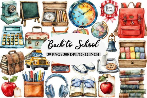 Back to School Retro School Clipart: A Timeless Design Resource for Creative Projects