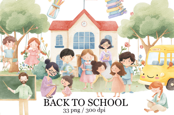 Back to School Watercolor Clipart Set: A Versatile Resource for Educators and Creatives