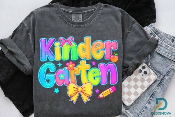 Colorful Kindergarten Back to School PNG for Creative and Commercial Use