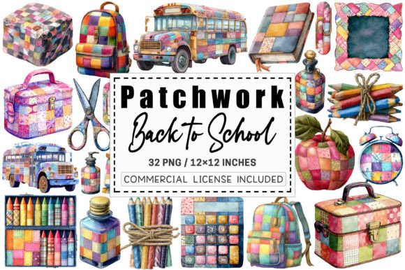 Enhancing Creative Projects with Patchwork Back to School Clipart