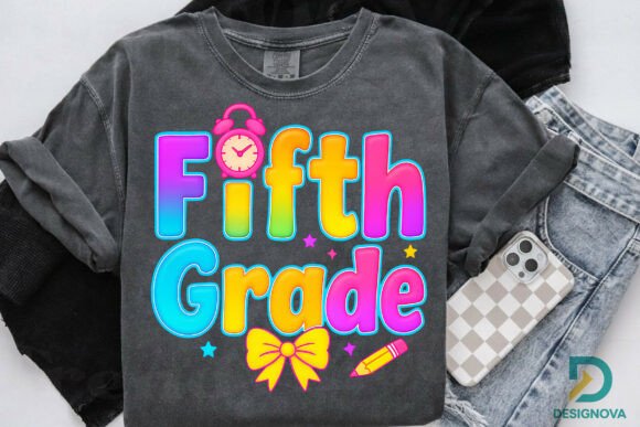 Fifth Grade Back to School PNG Rainbow
