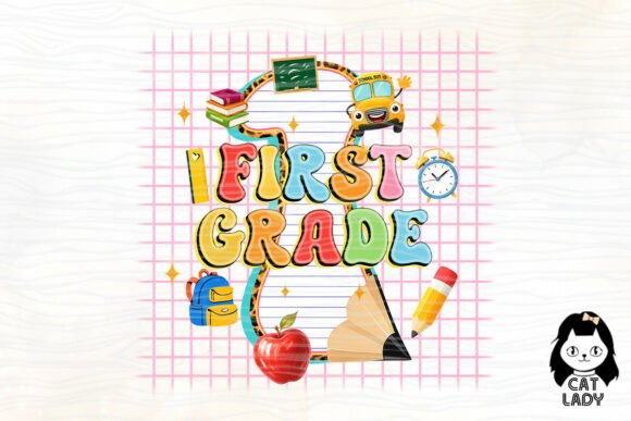 First Grade Back to School Design PNG