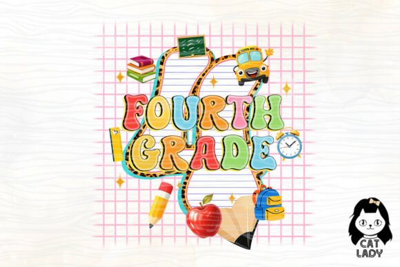 Fourth Grade Back to School Design PNG