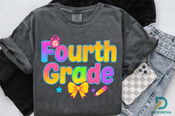 Fourth Grade Back to School PNG Rainbow