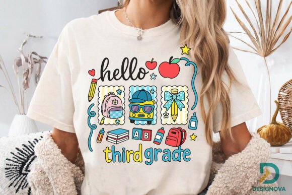 Hello Third Grade PNG, Back to School: A High-Quality Digital Asset for Creative Projects