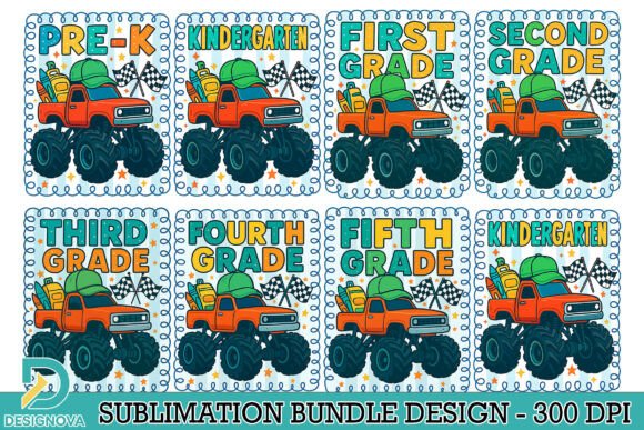 Monster Truck Back to School PNG Bundle: A High-Quality Digital Asset for Creative Projects