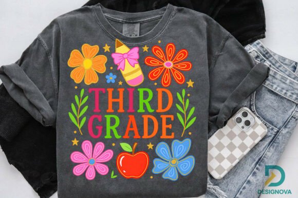 Third Grade PNG Floral Back to School
